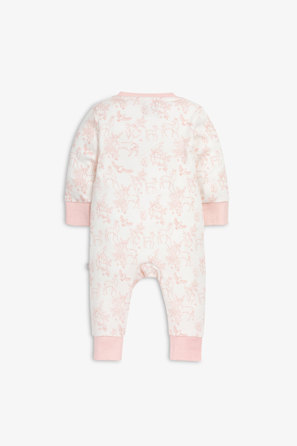 Sleepsuit and Bunny Gift Set, rose pink woodland print