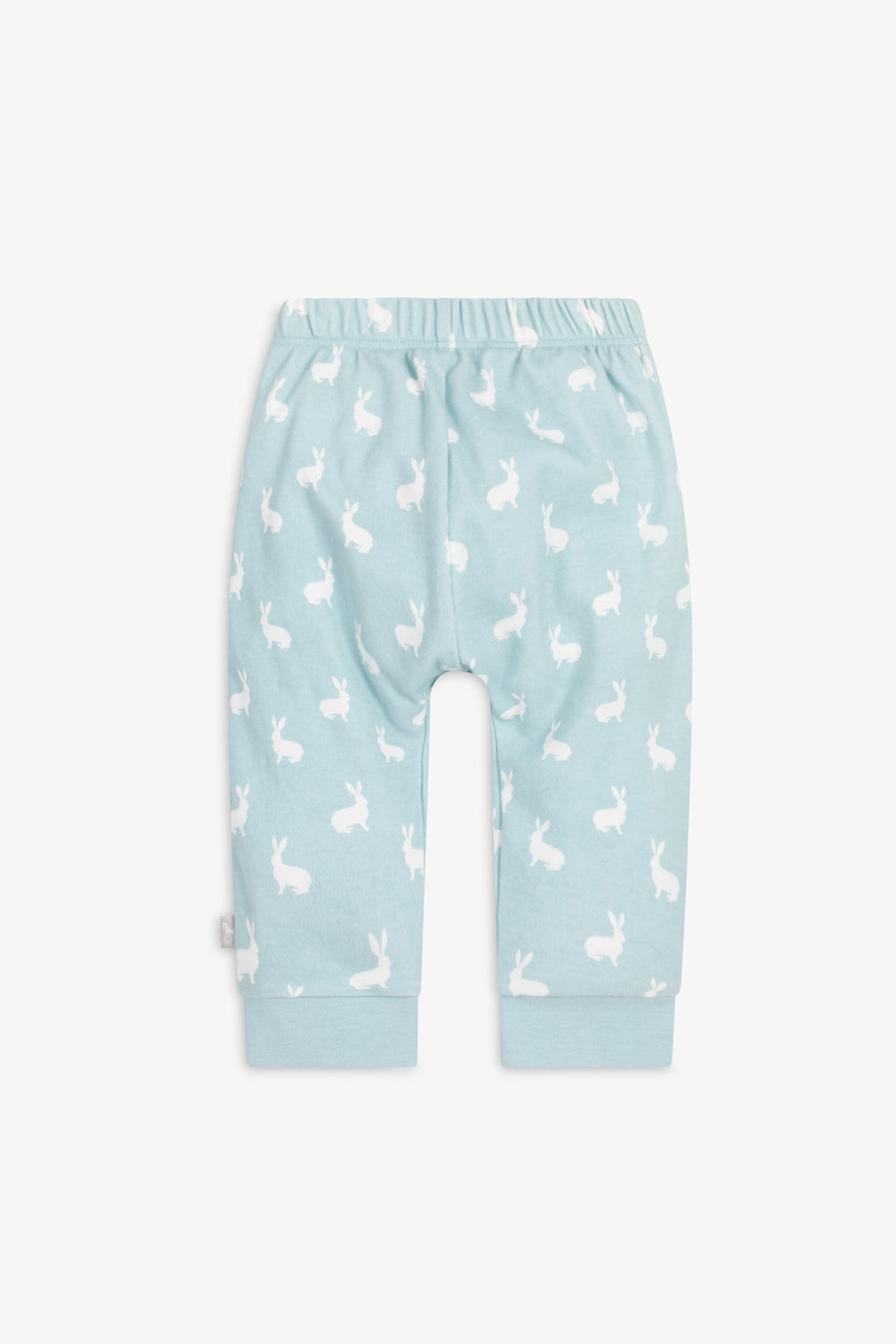 Top and Pants Set, sky blue hare print