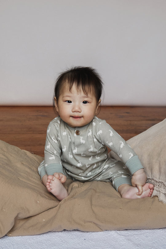 Top and Pants Set, fawn hare print