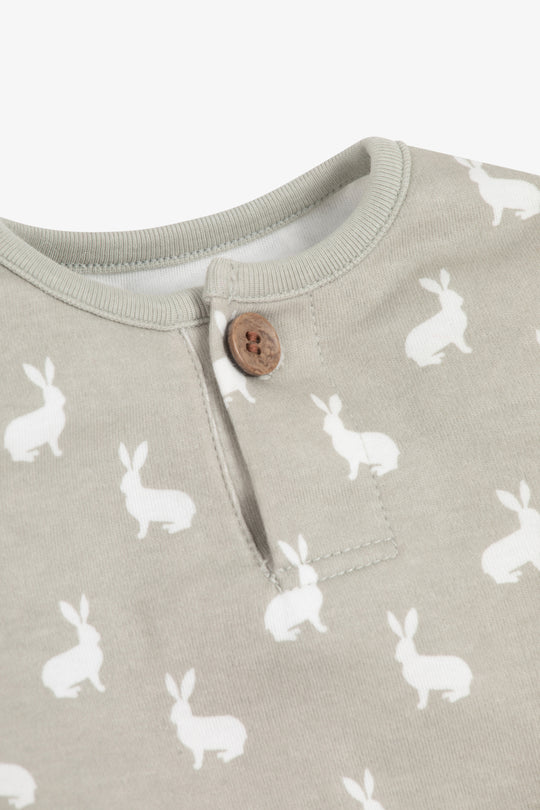 Top and Pants Set, fawn hare print