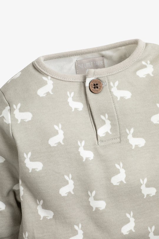 Top and Pants Set, fawn hare print