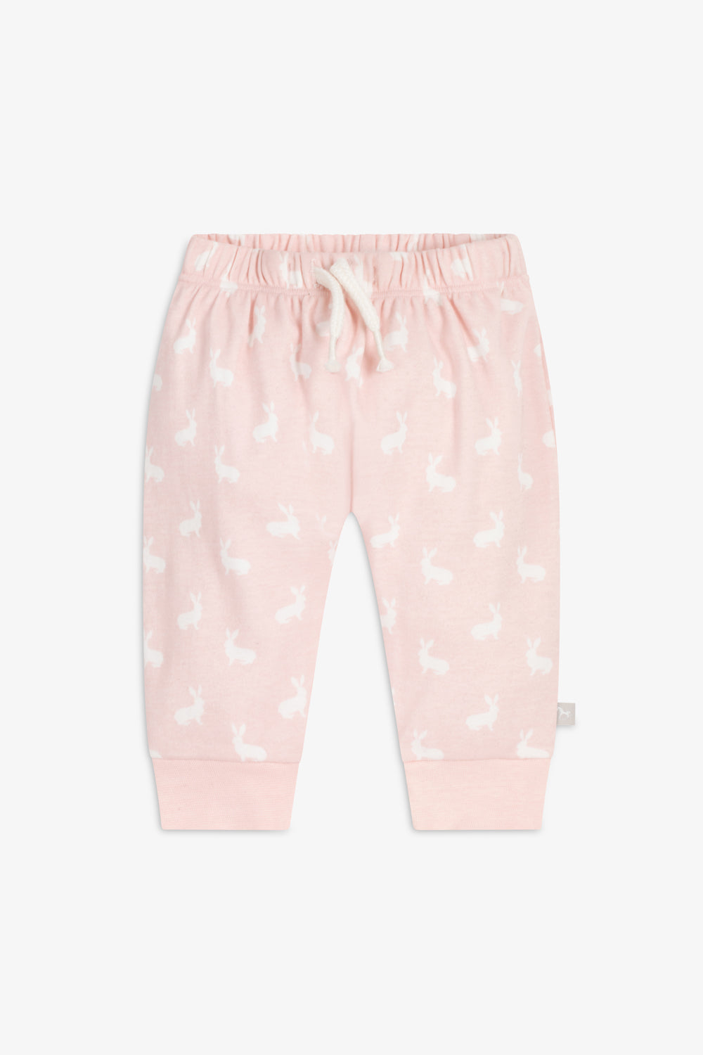 Top and Pants Set, rose pink hare print