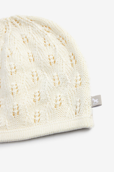 Cotton Knitted Hat, cream
