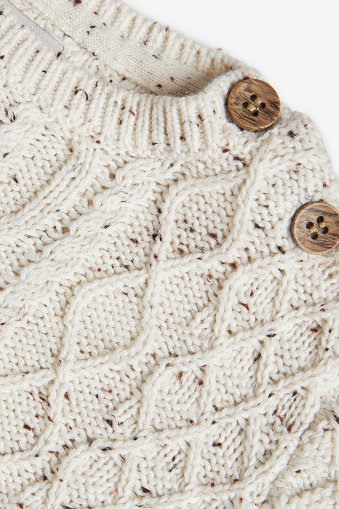 Oatmeal Cable Romper and Hat Set