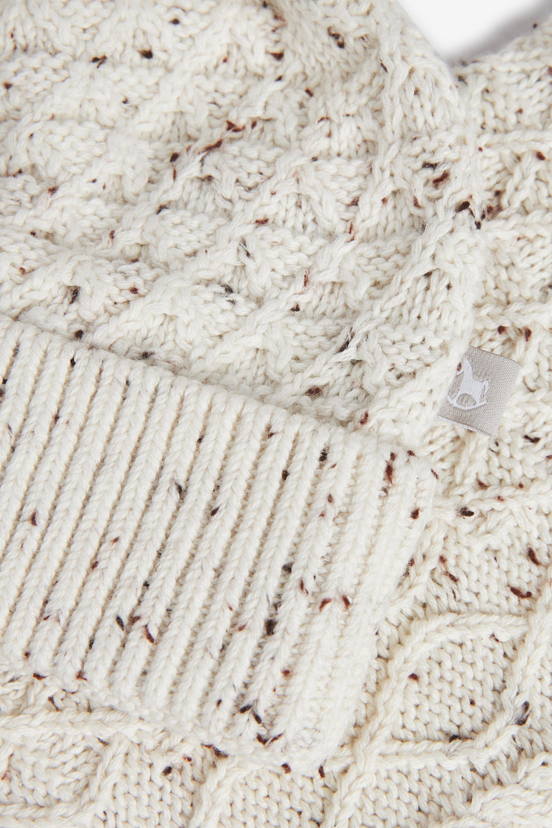 Oatmeal Cable Romper and Hat Set