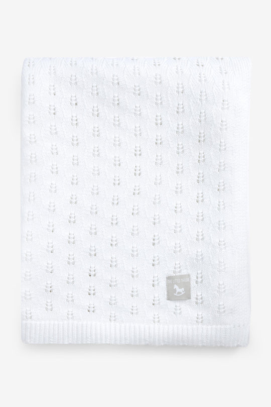 Pointelle Blanket, white