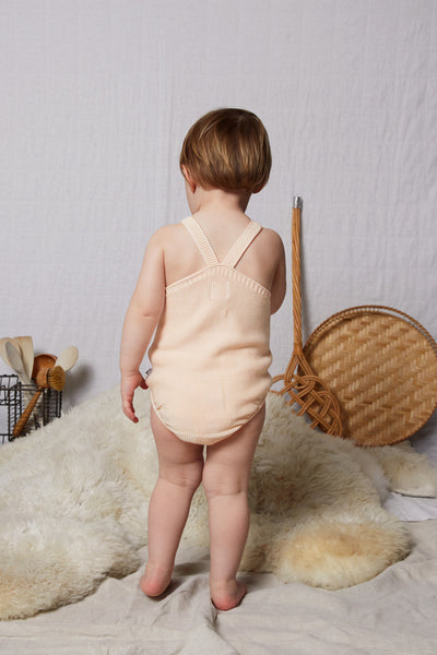 Pink Knitted Baby Romper