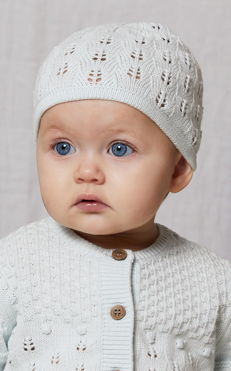 Cotton Knitted Hat, blue