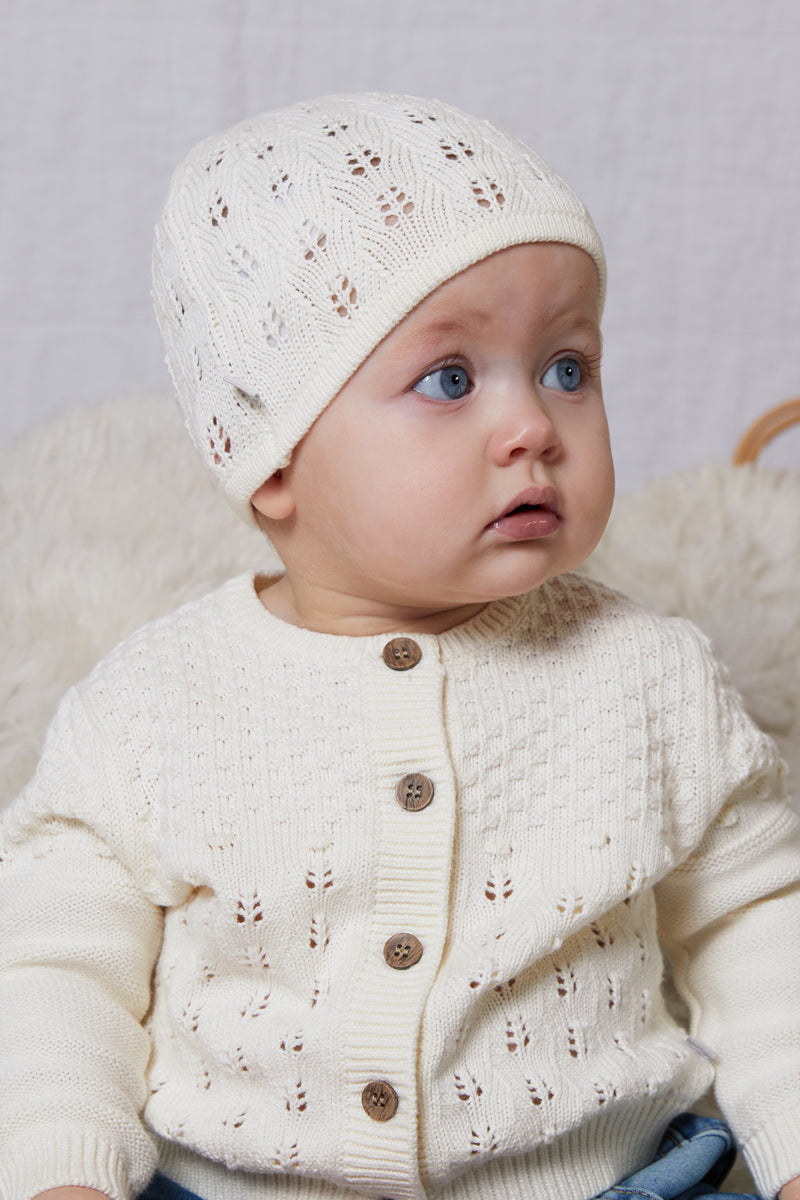 Cotton Knitted Hat cream The Little Tailor