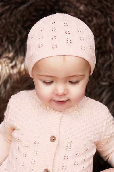 Cotton Knitted Hat, pink